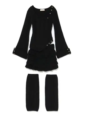 andmary Leia frill set up black