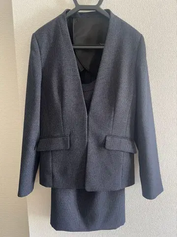 여성용 비즈니스 정장 9호 상하의 세트 다크 그레이/네이비