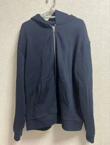 ZARA 네이비 더블 지퍼 후드티