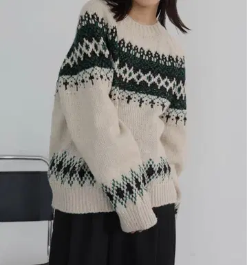 hellam 노르딕 무늬 니트 풀오버