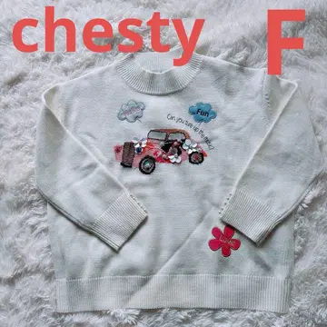 chesty 드라이빙 니트 화이트 긴팔 체스티 화이트 자동차 자수