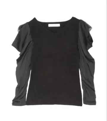 드레이프 레이어드 슬리브 니트 풀오버