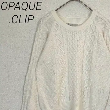 OPAQUE.CLIP 니트 스웨터 크루넥 케이블 짜임 심플