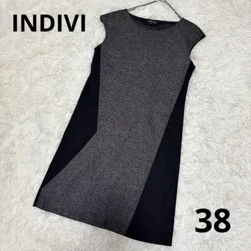 INDIVI 일본제 바이컬러 절개 원피스 38 M 상당