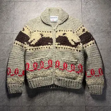 레어 고래 패턴 KANATA 카우친 스웨터 L 상당 무료배송