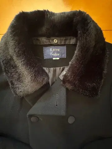 KEITH 블랙 더블 브레스트 코트