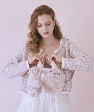 Maison de FLEUR 핑크매니아 2Way 퍼 리본 백