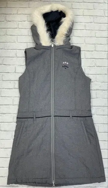 G846 캘러웨이 원피스 베스트 그레이 후드 퍼 포함 LL