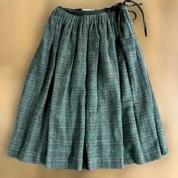 R&D.M.Co- 올드 맨즈테일러 울 개더 스커트 그린 계열