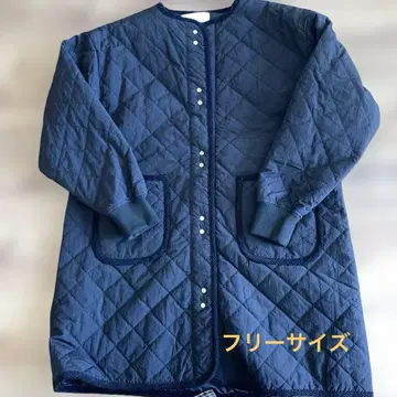 쇼콜라 피네 로프 노카라 퀼팅 코트 블랙