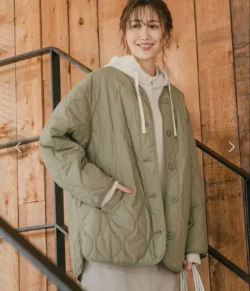 발수 퀼팅 블루종 카키 L