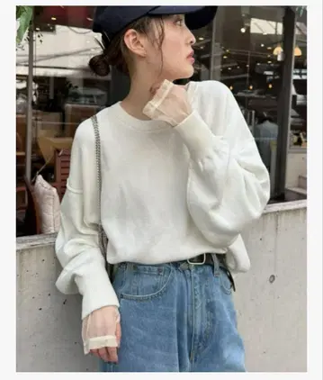 차오패닉 티피 맨투맨 라이크 볼륨 슬리브 니트 미사용 새상품