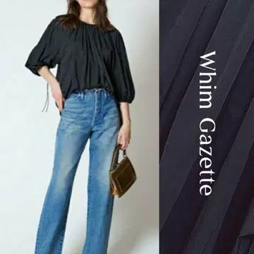 새상품급 Whim Gazette 윔 가젯 개더 블라우스 볼륨 소매