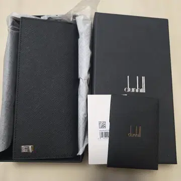 dunhill 블랙 가죽 장지갑 판매 미사용