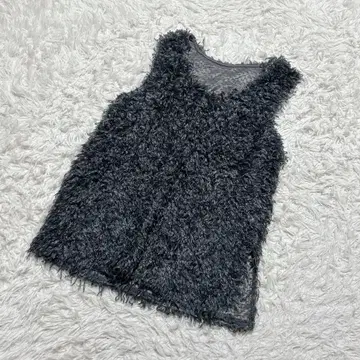 [ c6567 ] 니트 스웨터 슬리브리스 그레이 복슬복슬