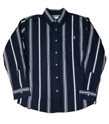 TITICACA(티티카카) 스트라이프 프린트 셔츠 남성용. 블랙 L