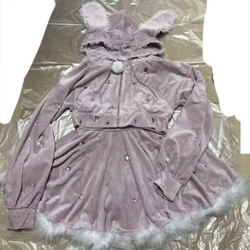 한정판 가격 인하! 토끼 비쥬 후드티&스커트 세트 양산형 지뢰계 등에