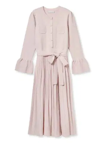 라이트 핑크 긴팔 니트 원피스