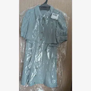 레이어드 디자인 바이컬러 스티치 미니 셔츠 원피스