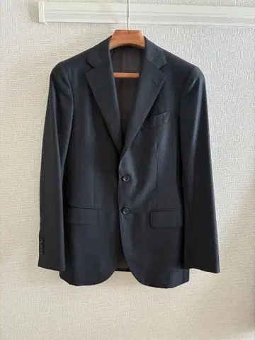 BEAMS F CANONICO 울 서지 솔리드 수트 46 8R