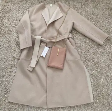클리닝 완료 ROPE 베이지 롱 코트 벨트 포함 리버서블 36