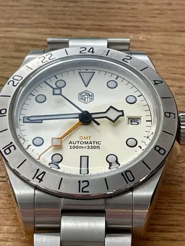 SAN MARTIN GMT 자동 와인딩 손목시계 100m 방수