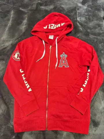 로스앤젤레스 에인절스 풀 집업 후드티 L 사이즈 레드