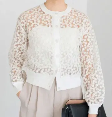 [ 새상품 택 포함 ] IENA 이에나 플라워 레이스 니트 가디건 긴팔