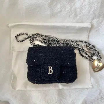 더 바넷 트위드 체인 벨트 미니 백