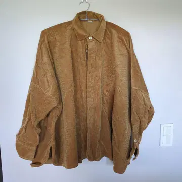 45R 코듀로이 빅 셔츠 드레스 F 사이즈 브라운