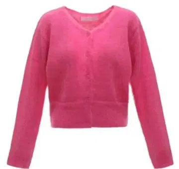 thevirgins 비비드 핑크 가디건 니트 핑크
