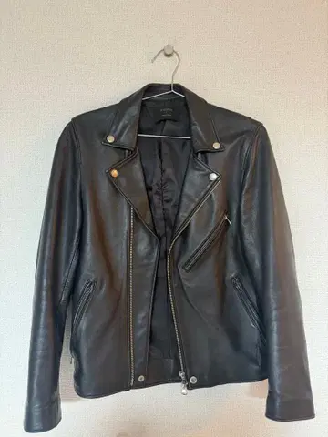 새상품급 STUDIOUS 블랙 더블 라이더 자켓