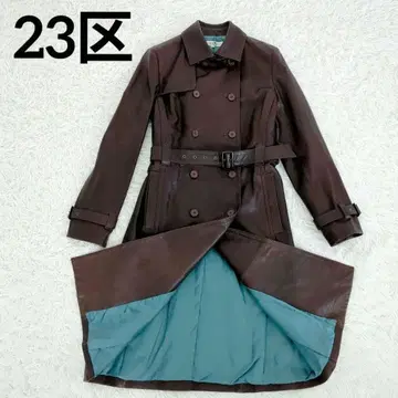 인기 23구 소가죽 롱 트렌치코트 벨트 M 38 브라운