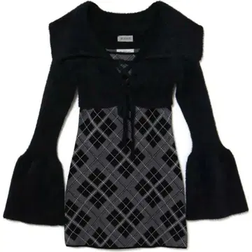 bubbles 버블스 레이스업 니트 원피스