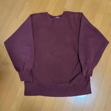 리버스 위브 80s 무지 보더 버건디