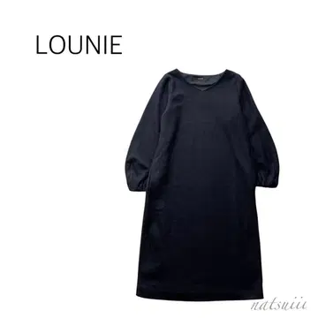 LOUNIE 루니 볼륨 슬리브 V넥 니트 원피스