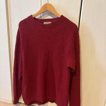 relume 버건디 리브 스웨터