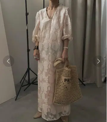 Ameri FLOWER JACQUARD STRAIGHT DRESS