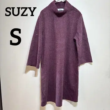 SUZY [ S ] 퍼플 하이넥 니트 원피스 니트 원피스