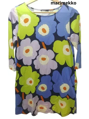 marimekko 마리메꼬 우니코 패턴 원피스 7부 소매 S 사이즈