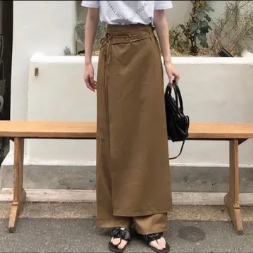 belt ribbon layered wrap pants eaphi