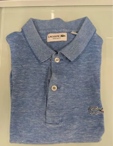LACOSTE 파랑 피케 셔츠 코튼 혼방