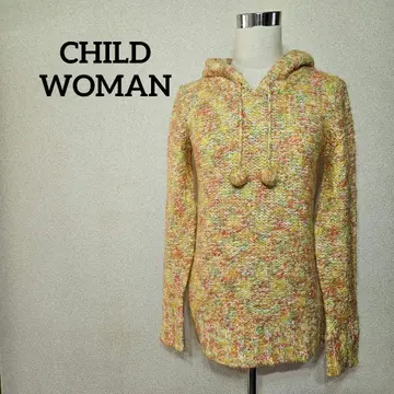 CHILD WOMAN 컬러풀 니트 후드 스웨터