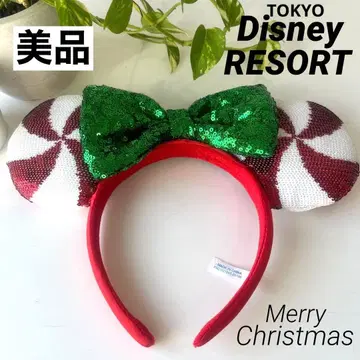 [ 새상품급 ] 디즈니 크리스마스 미니 머리띠 스팽글 캔디