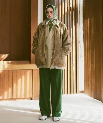 Knit docking fur jacket ( soerte )