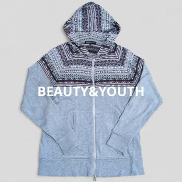 BEAUTY & YOUTH 노르딕 후드티 그레이