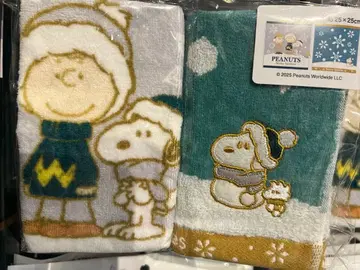 USJ 한정판 스누피 찰리 브라운 미니 타월 세트 크리스마스