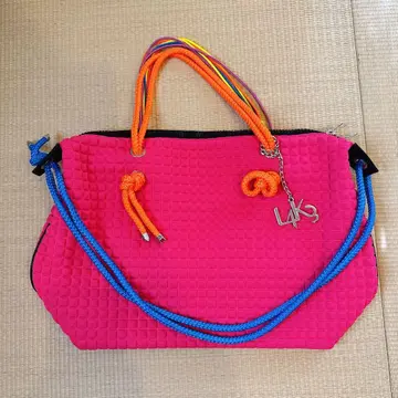 새상품급 L4K3 레이크 토트백 핑크 로고 참