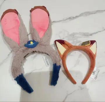 상하이 디즈니 주토피아 닉 주디 머리띠 2세트