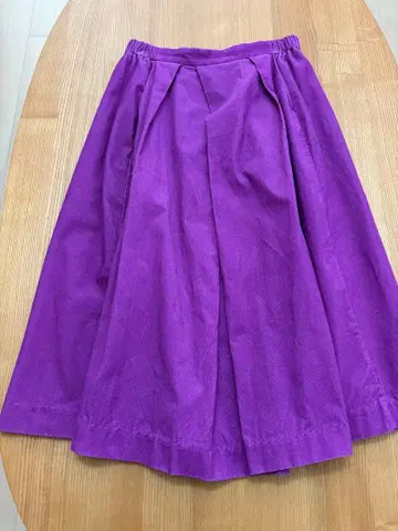 핑크 퍼플 턱 들어간 코듀로이 스커트 롱 스커트 일본제